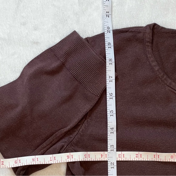 Cable & Gauge brown button-up sweater cardigan. 3/4-sleeve. Size Small. - Picture 4 of 6